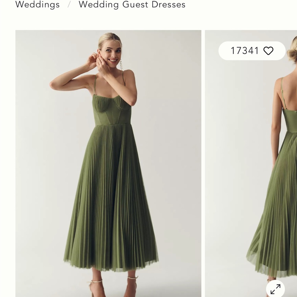 Hutch Green Midi Dress with Elegant Design